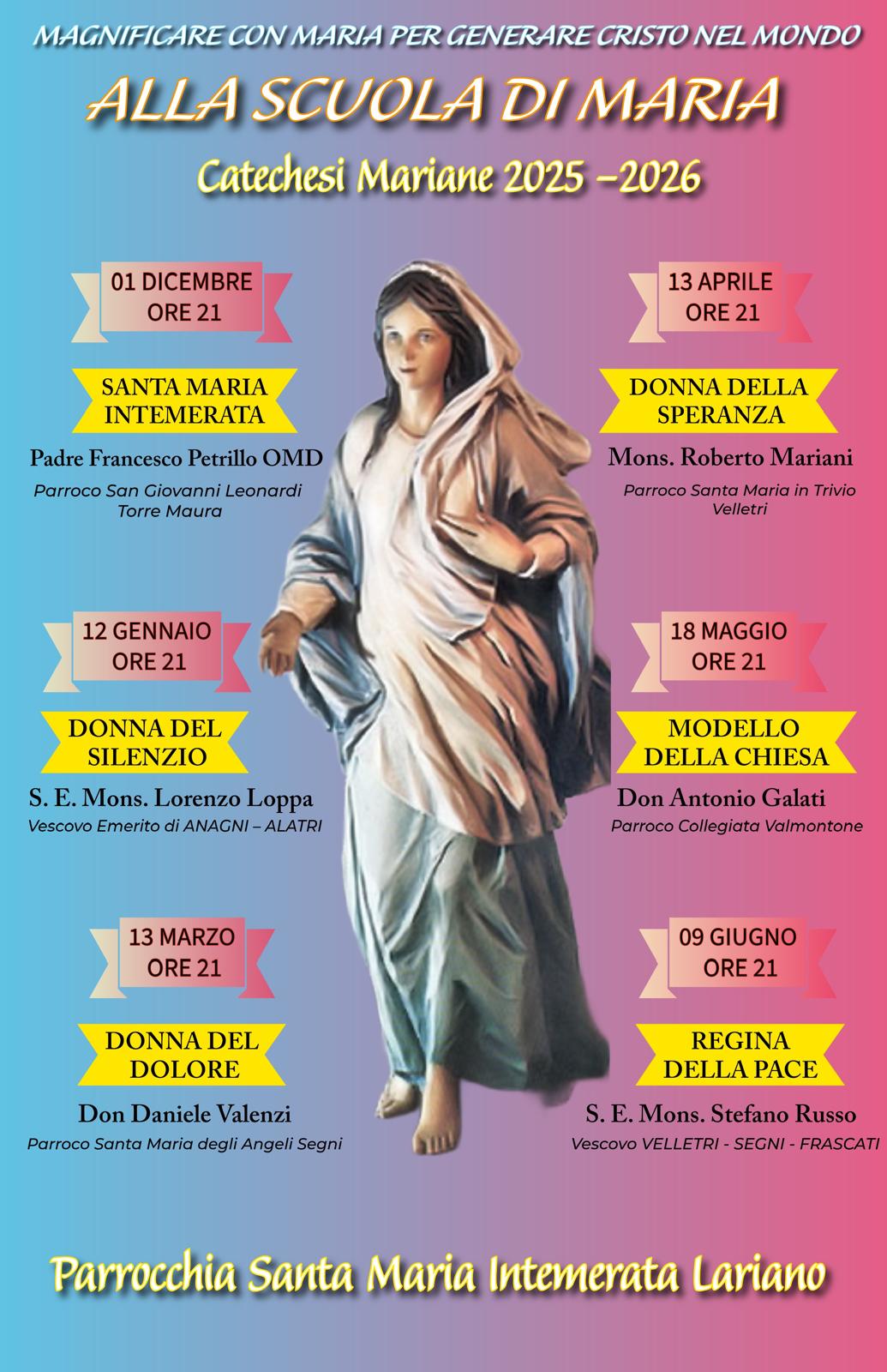 Alla scuola di Maria: ciclo di catechesi mariane 2025-2026